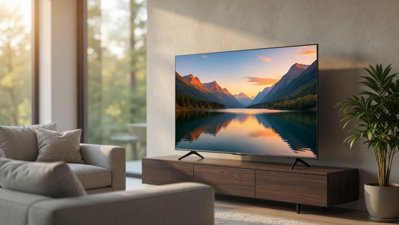 Smart TV Hisense 65A6NV - TV 4K em sala de estar moderna