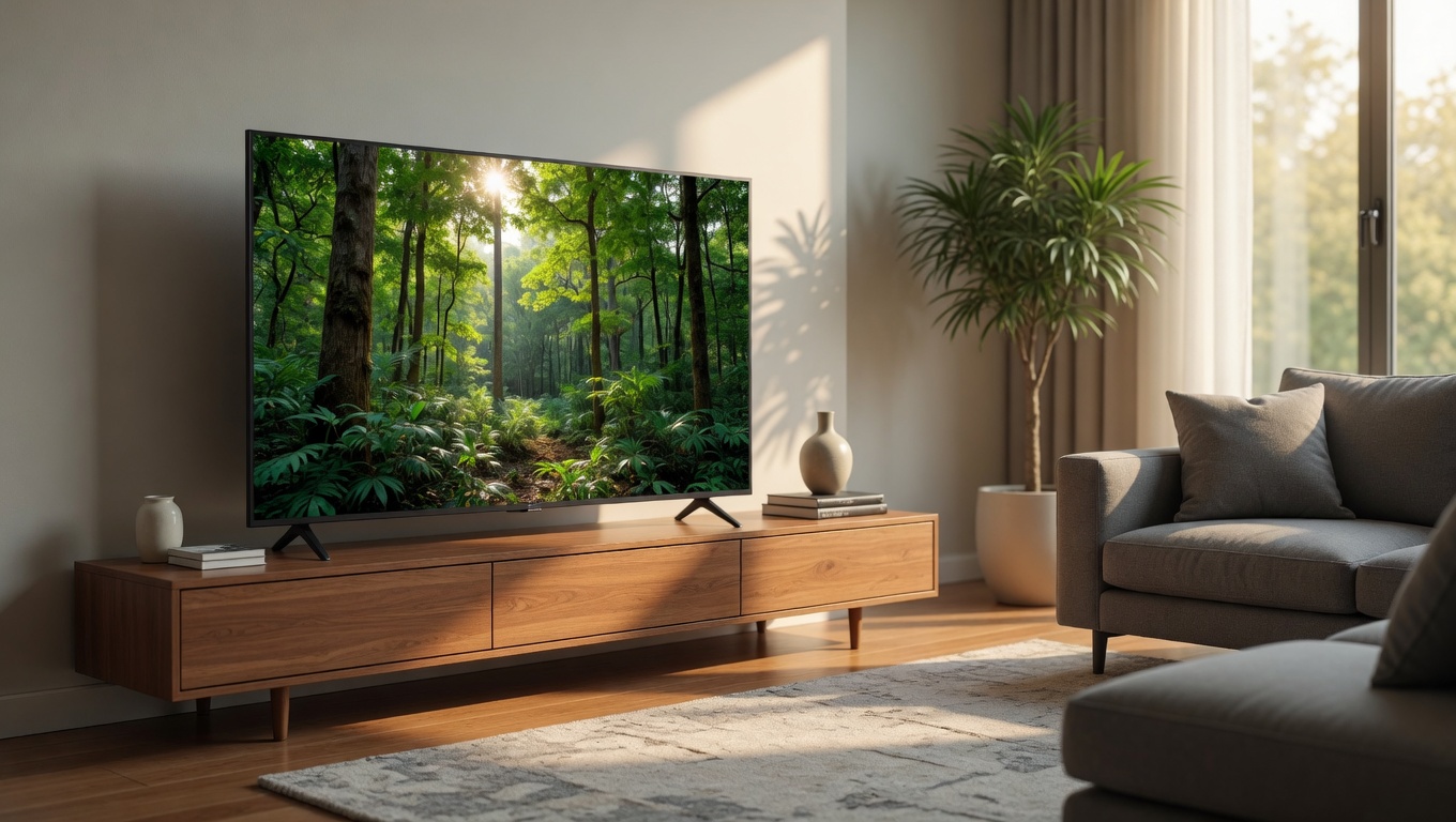 Smart TV LG UA85 - TV 65 polegadas 4K em sala de estar moderna