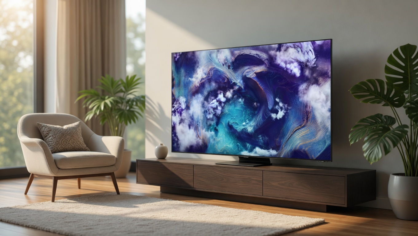 Smart TV Samsung NEO QLED 8K ULTRA - tela premium em sala de estar moderna