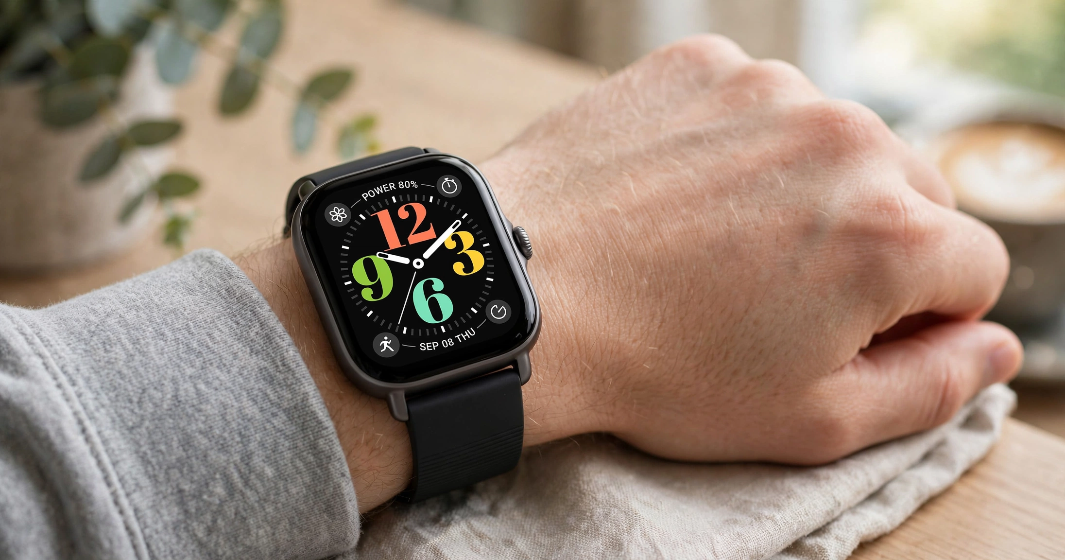 Smartwatch Amazfit GTS 4 Mini - relógio esportivo preto com GPS em pulso