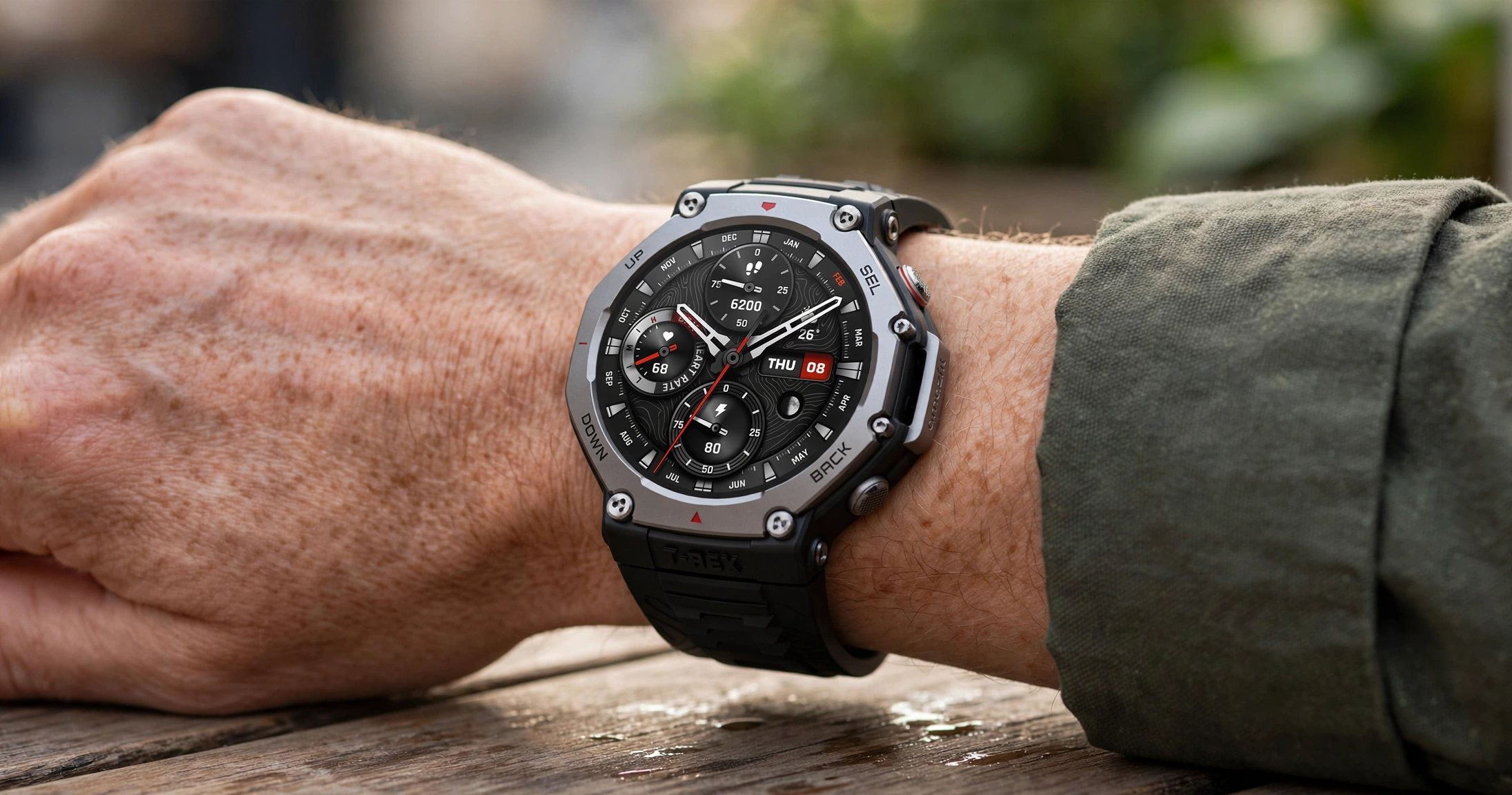 Smartwatch Amazfit T-Rex 3 - relógio tático com GPS banda dupla em trilha outdoor