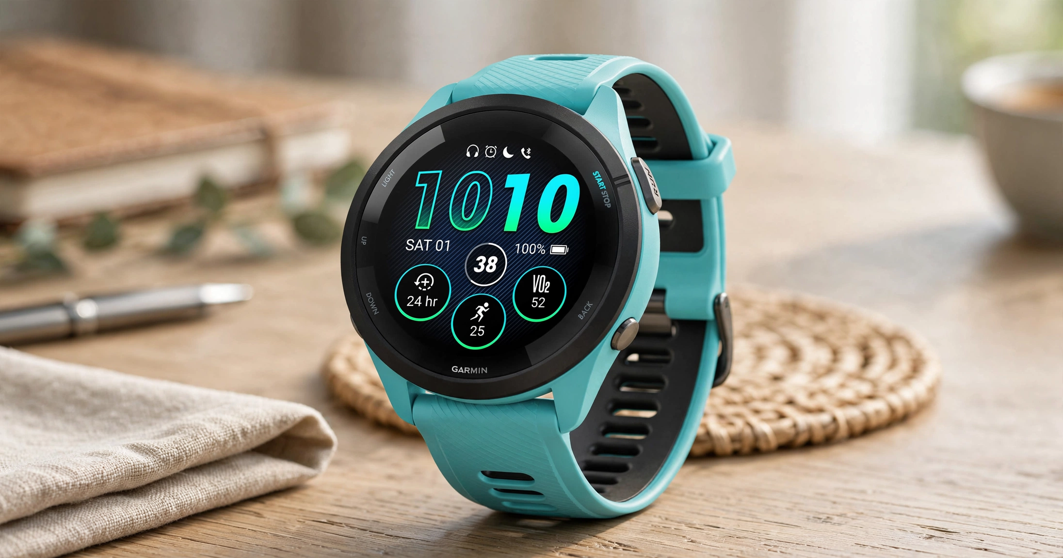 Smartwatch Garmin Forerunner 265 - relógio GPS com tela AMOLED em uso durante corrida