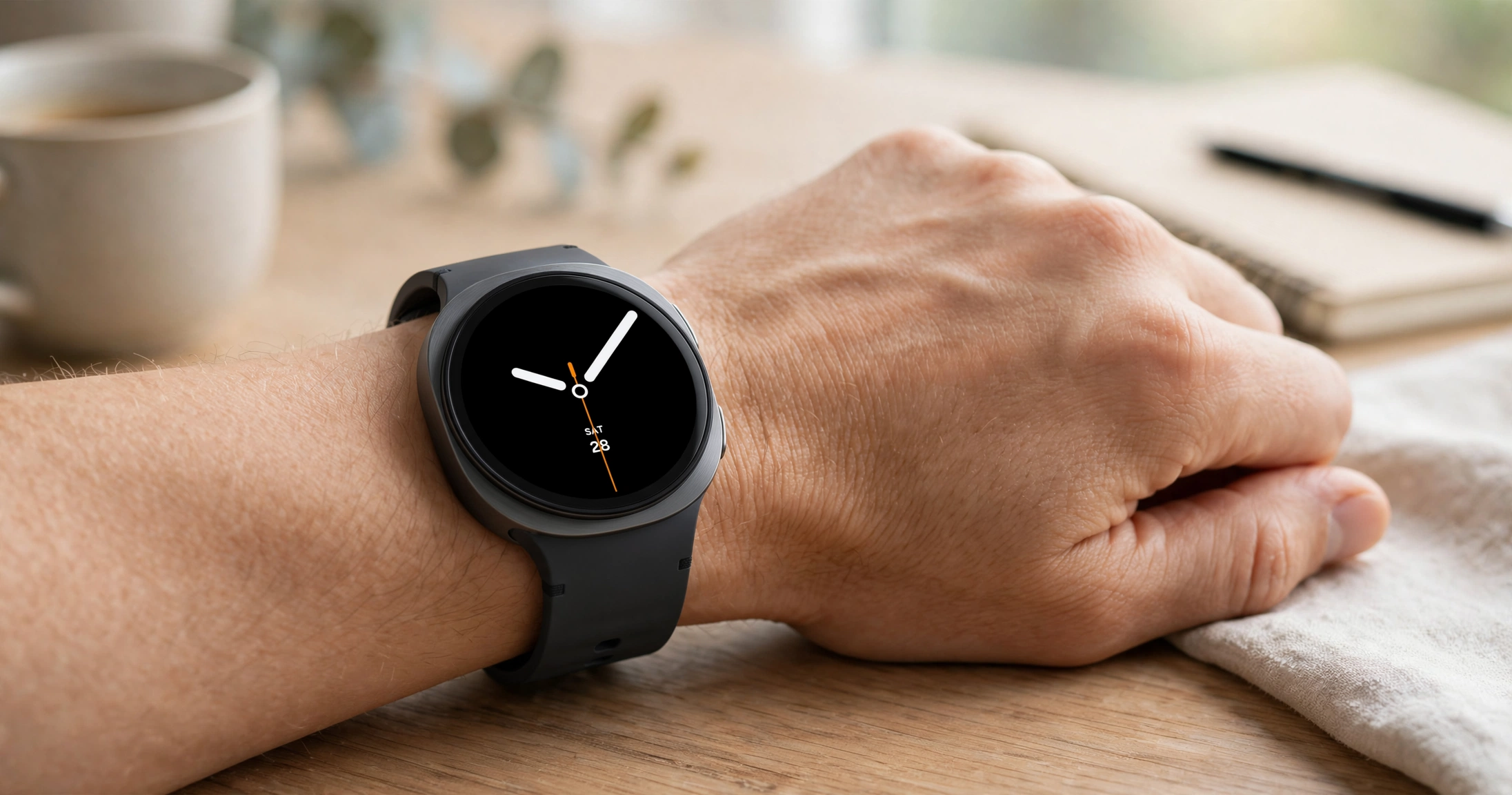 Smartwatch Samsung Galaxy Watch8 - relógio inteligente com tela AMOLED em uso esportivo