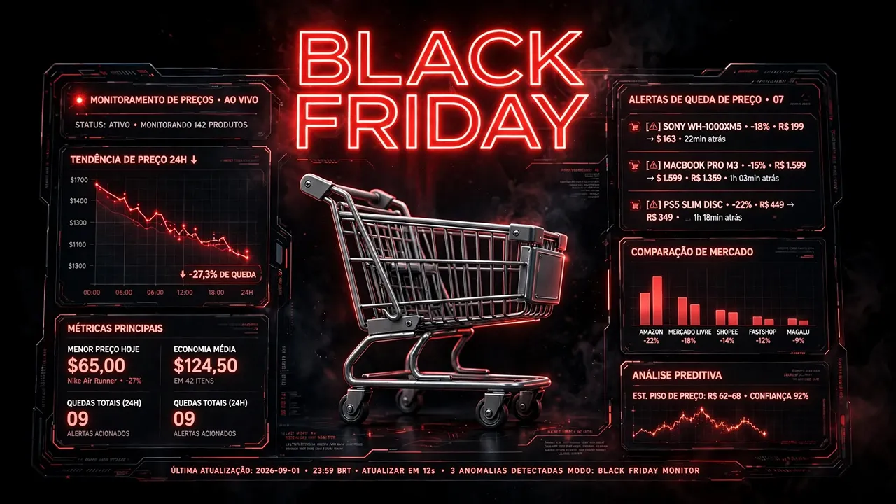 Imagem representativa da Operação Black Friday Monitor 2026